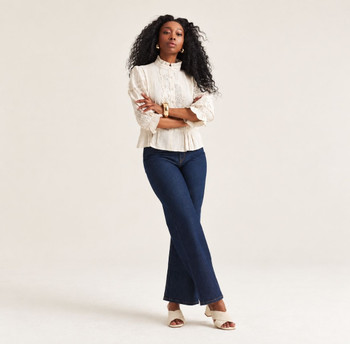 Linen Trim Blouse - Oat