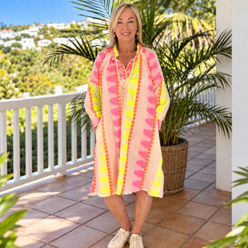 Resort Tunic - Pink/Neon Stripe