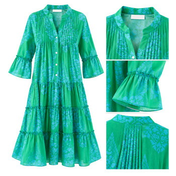 Boho Dress - Green/Turquoise Floral