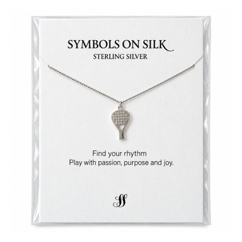 Silver Padel Racquet Silk Necklace