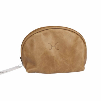 Big Mouth Make up Bag Hazelnut Leather