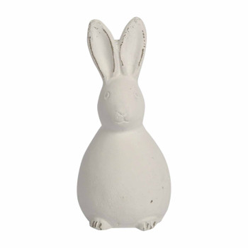 Small White Cement Bunny (6.5x13x6.5cm)