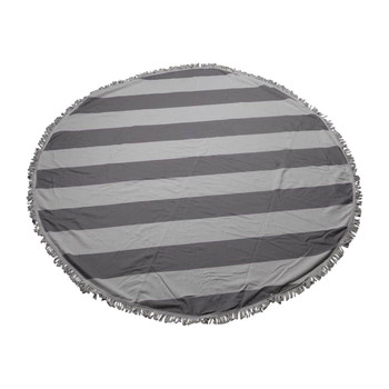 Beach Towel - Grey and White Stripes (150cm)