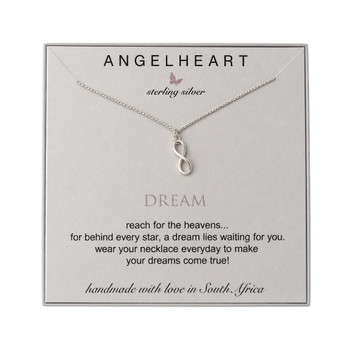 Infinity Necklace Grey Silk