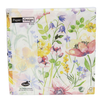 3 Ply Serviette - Flower Meadow / Pack of 20