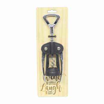 Large winged Corkscrew with Engraved board - Wine a Little