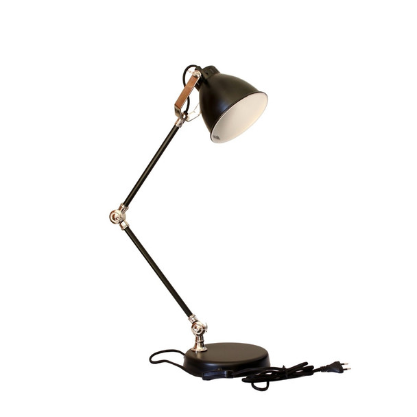 Matt Black Powder Coating with Nickle Plated Desk Lamp (65cm)