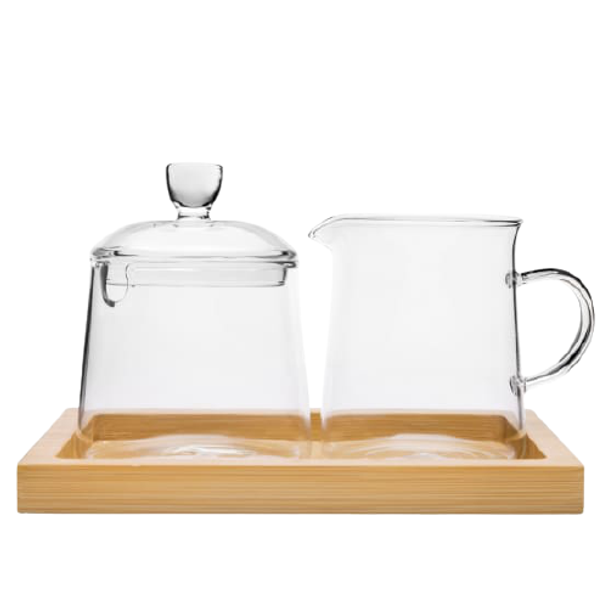 Milk And Sugar Set Glass 250ml Each