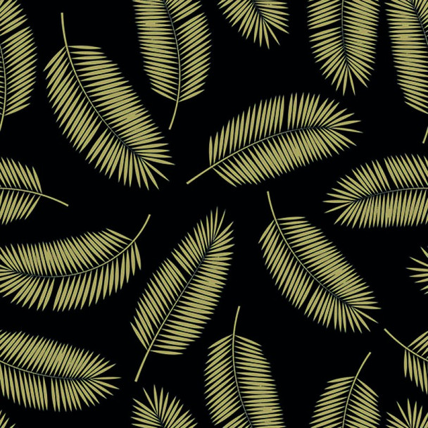 Serviette - Palm Leaves Gold / Black (33x33cm)