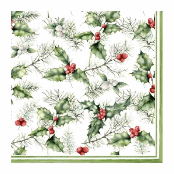 Serviette - Holly And Mistletoe (33x33cm)