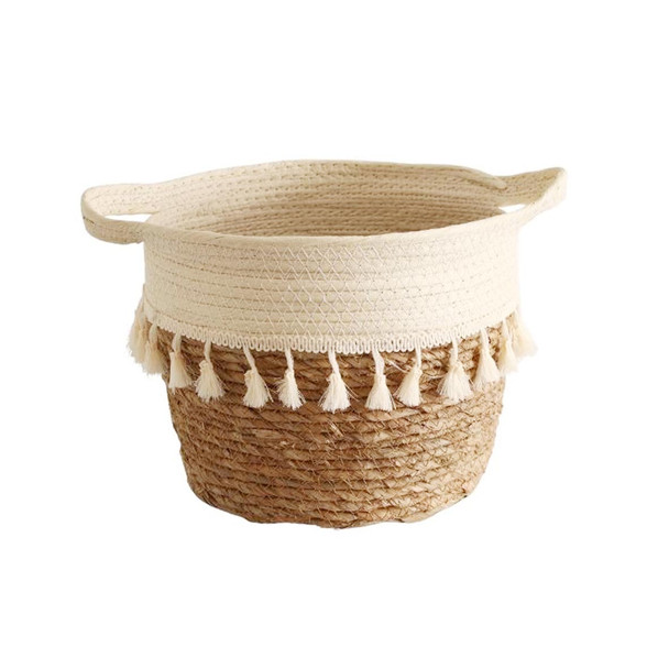 Weaved Baskets White Top And Tassles