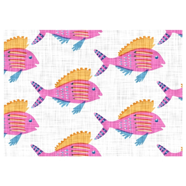 PVC Placemat - Aquatic Tropical Fish - Pink