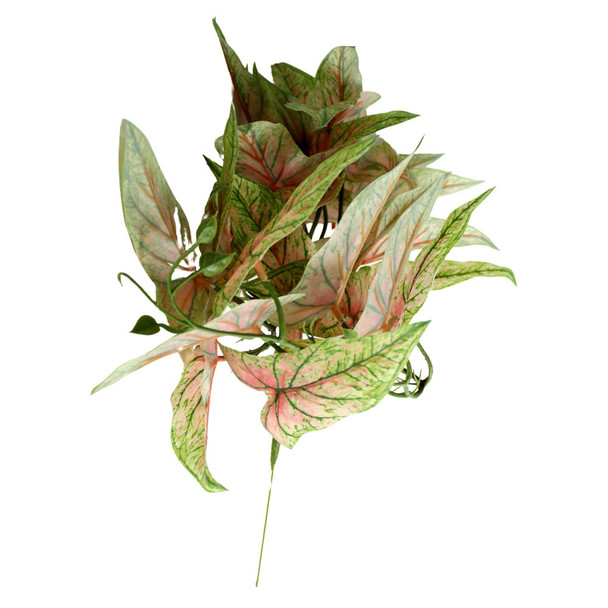 Artificial Leaf Branch - Red And Green Chinese Evergreen