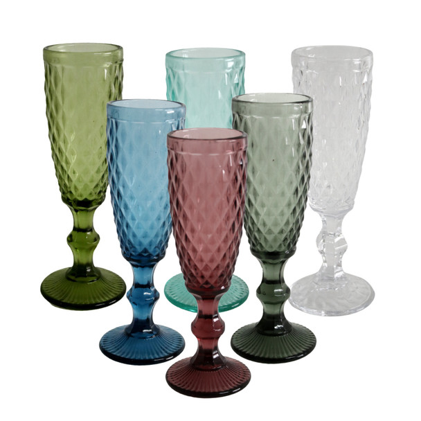 Diamond Pattern Champagne Glass