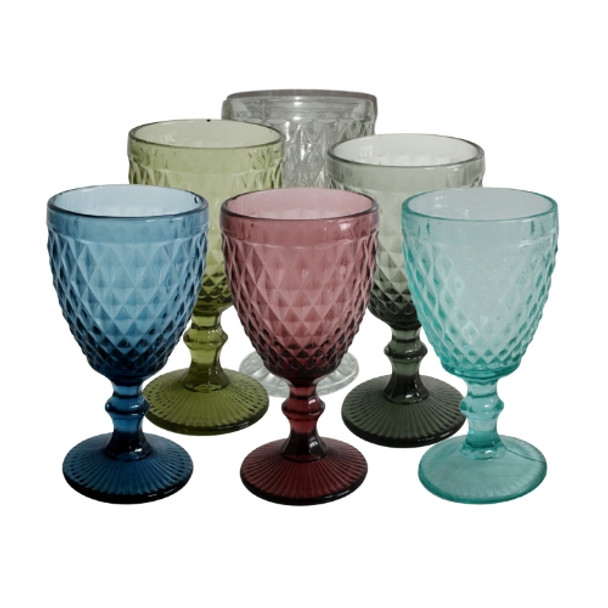 Diamond Pattern Wine Glass