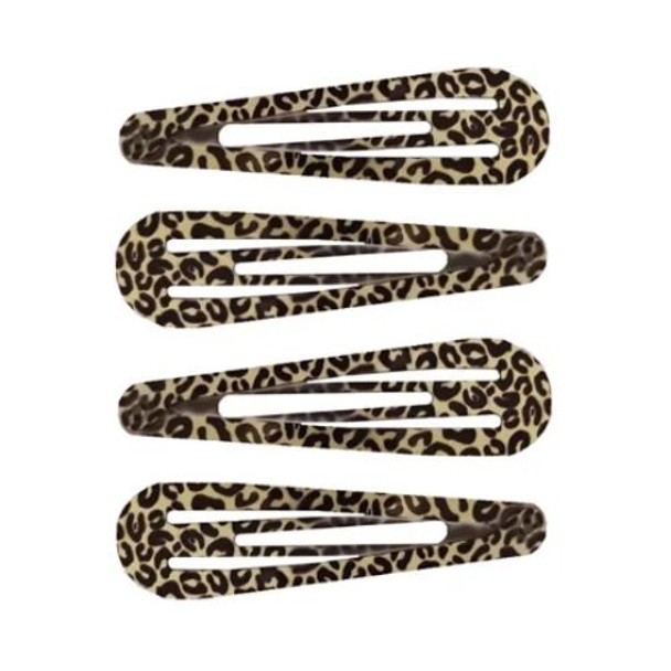 Flair Hair Clips Leopard Print 4 Piece