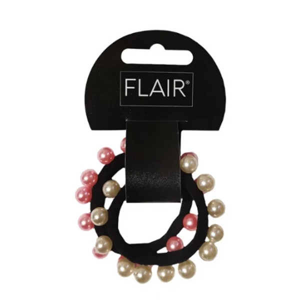 Flair Pearl Ponytail Hair Bands 2Pc