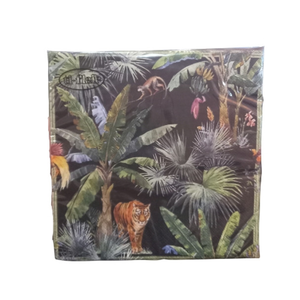 Serviette - King Of The Jungle Black (33x33cm)