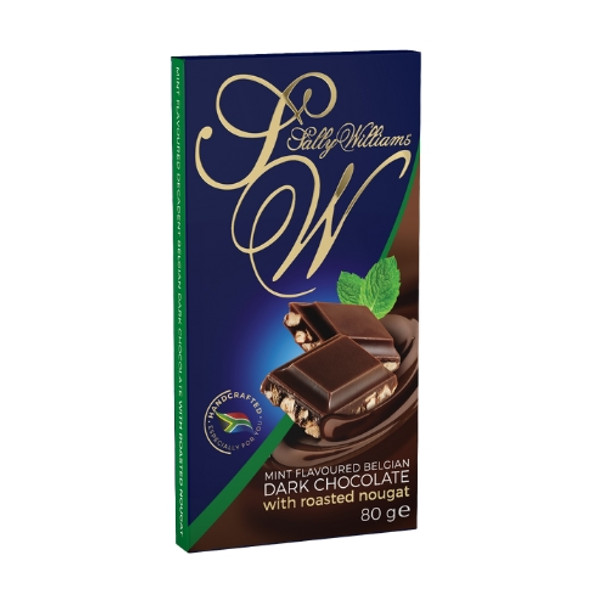 Sally Williams Mint Dark Chocolate Nougat Slab 80g