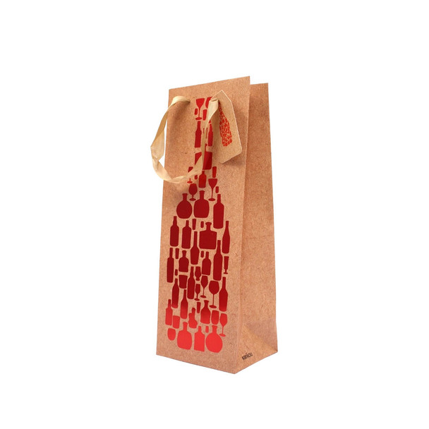 Paper Gift Bag - Wine bags - Red Bottle