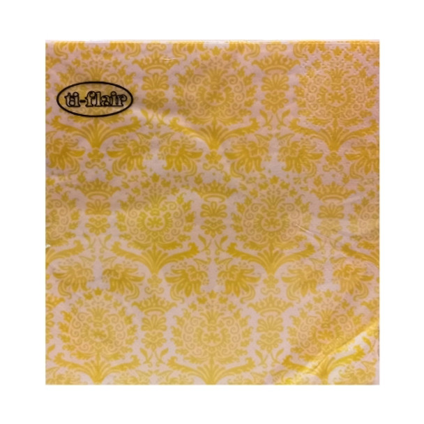 Serviette - Fine Damask Yellow (33x33cm)