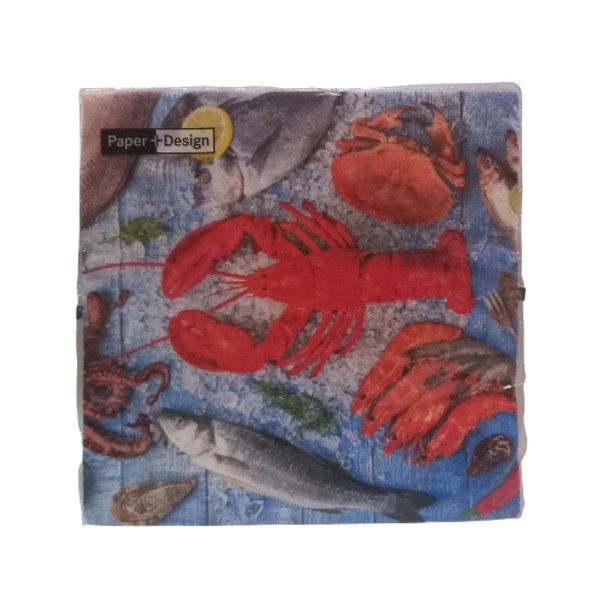 3 Ply Serviette - Seafood / Pack of 20