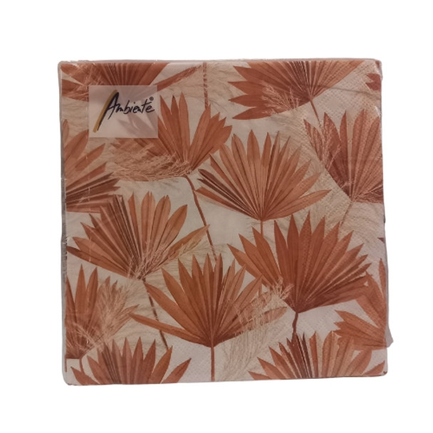 Serviette - Palm Leaf Brown (33x33cm)