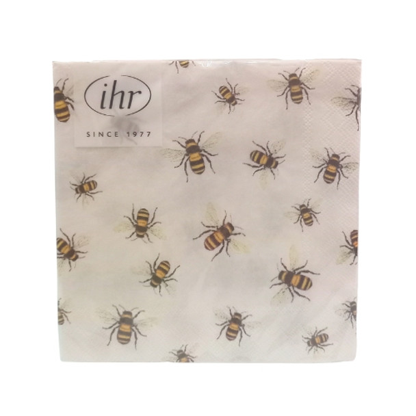 Serviette - Save The Bees White (25x25cm)