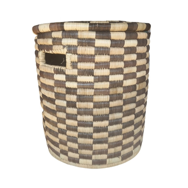 Laundry Basket with Lid / Black Morocco