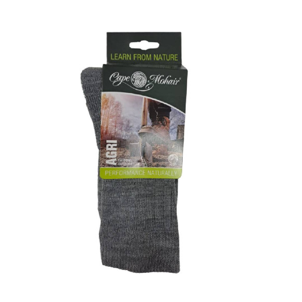 Mohair Agri Ribbed Anklet - Light Grey