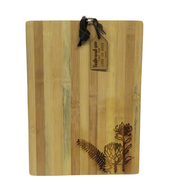 Engraved Bamboo Board - Protea