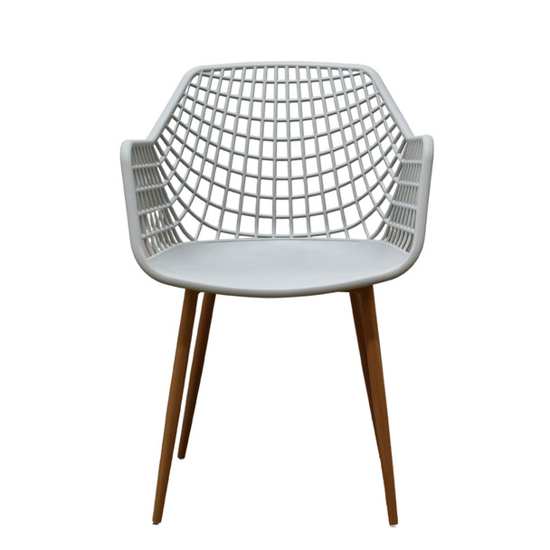 High Crosshatch Back Grey Chair