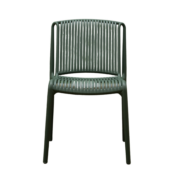 No Arms Stackable Green Chair