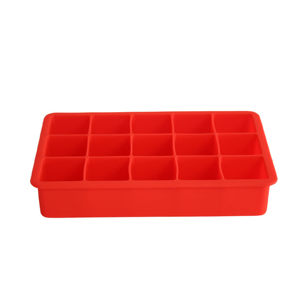 Red 15 Cubes Silicone Ice Cube Tray