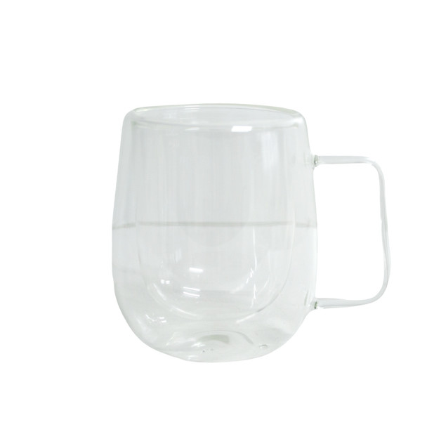 Clear Double Wall Handle Glass 250ml Coffee Mug