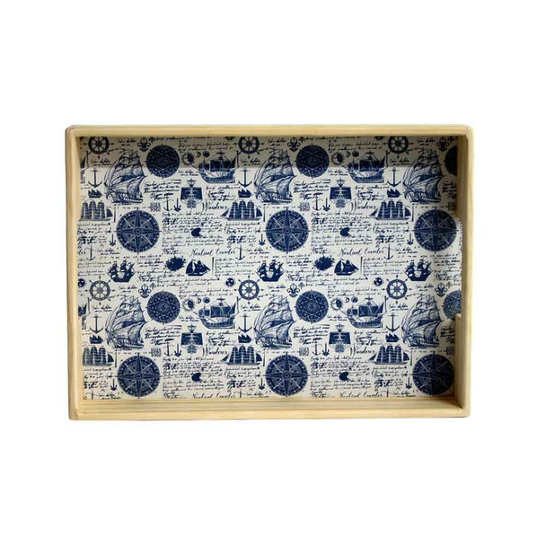 Wooden Tray - Vintage Nautical/ was R289