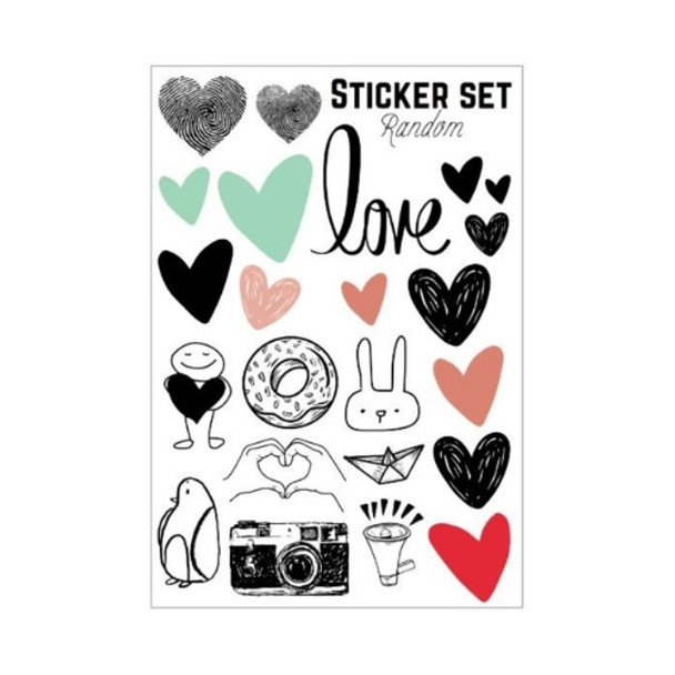 Large Sticker Set - Love Hearts