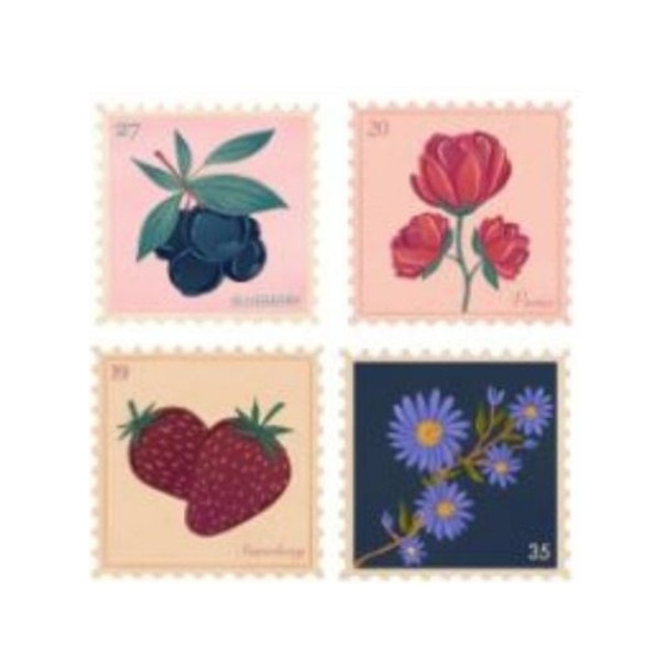 Small Sticker Stamp Set - Fruit And Flowers