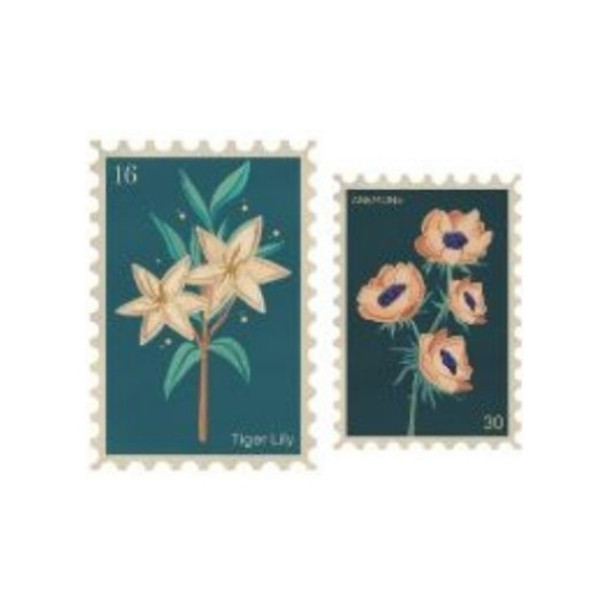 Small Sticker Stamp Set - Poppies
