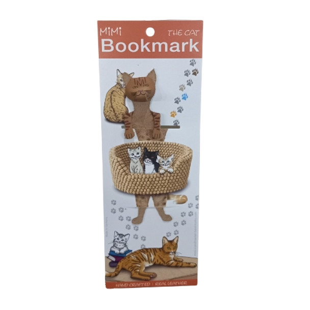 Leather Bookmark - Brown Cat Bookmark