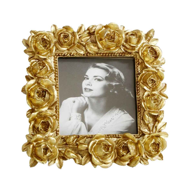 Gold Square Roses Photoframe