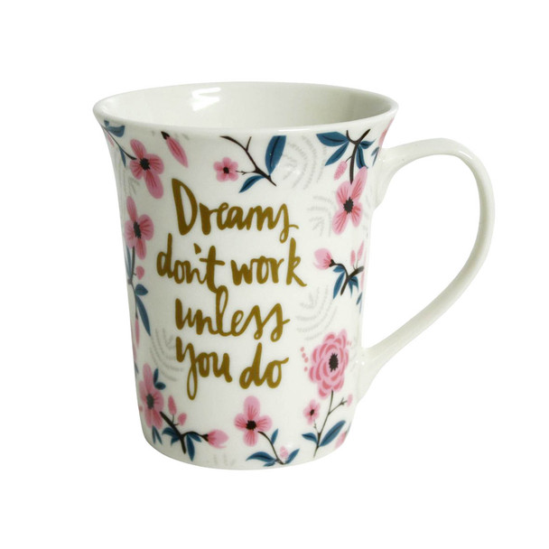 Ceramic Mug - Dreams, Pink Flowers