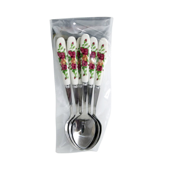 Cake Spoon Set - Dark Pink and Yellow Roses