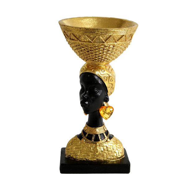 Resin Craft - Tribal Lady Balancing Gold Basket