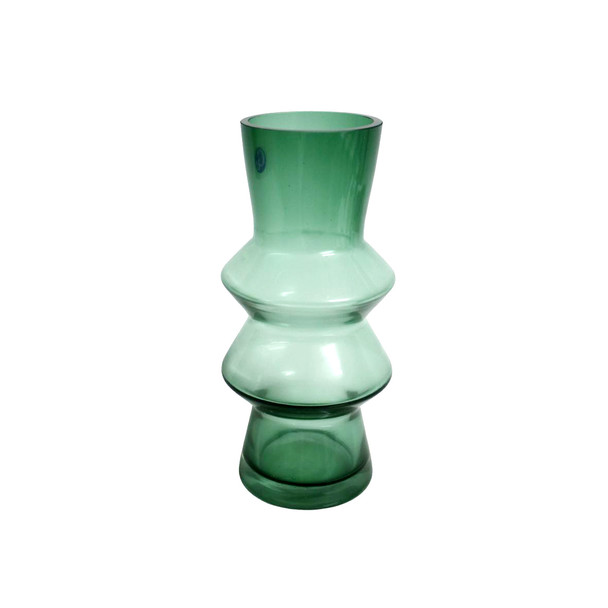 Small Green Double Triangle Glass Vase