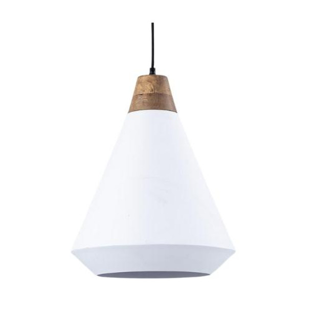 Pendant Lamp - White Diamond Light with Wood finish /33x50cm