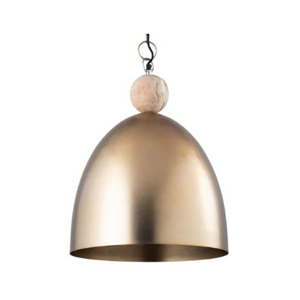 Pendant Lamp - Brass And Wood Ball / 54 x 40 cm