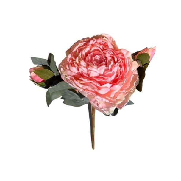 Artificial Flower - Pink And White Rose / 60cm