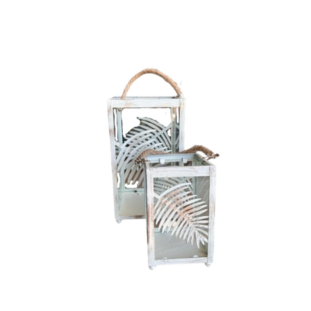 Palm Leaf, Rope Handle Storm Lantern