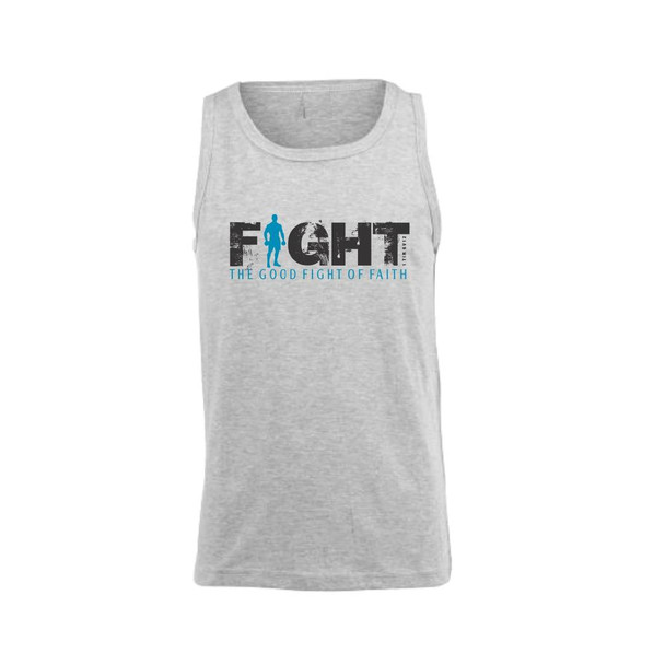 Men's Grey Melange Vest - Fight The Good Fight